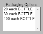 packaging options